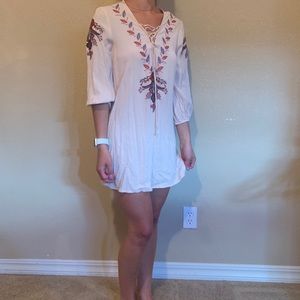 Quarter Sleeve Pink flowered dress